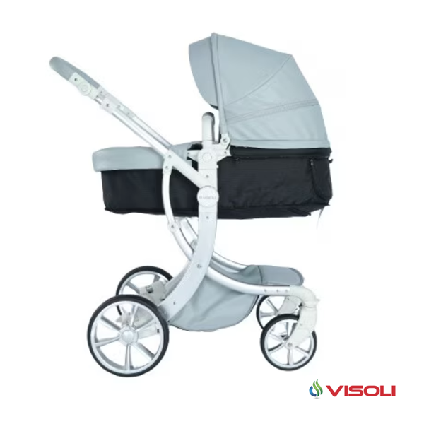 Carucior 3 in 1 tip ou, multifunctional, scaun auto Visoli Grey2