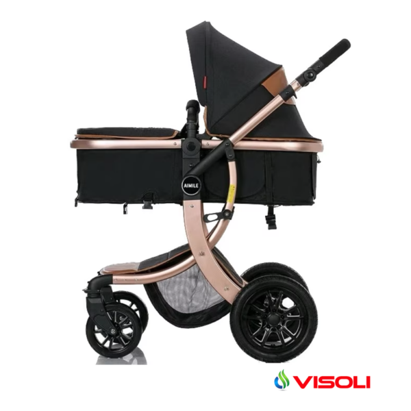 Carucior de copii 2 in 1 Visoli Black 1