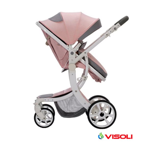 Carucior de copii 3 in 1 Visoli Pink2
