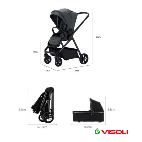Carucior pentru copii 3 in 1 All in One visoli Coffee3